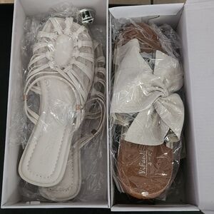 Stylish Cream and Tan Women's Sandals